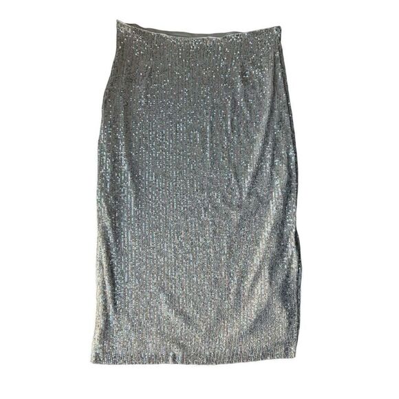 Walter Baker Crista Midi Skirt- Ice Sequin Size 10 - Picture 6 of 11